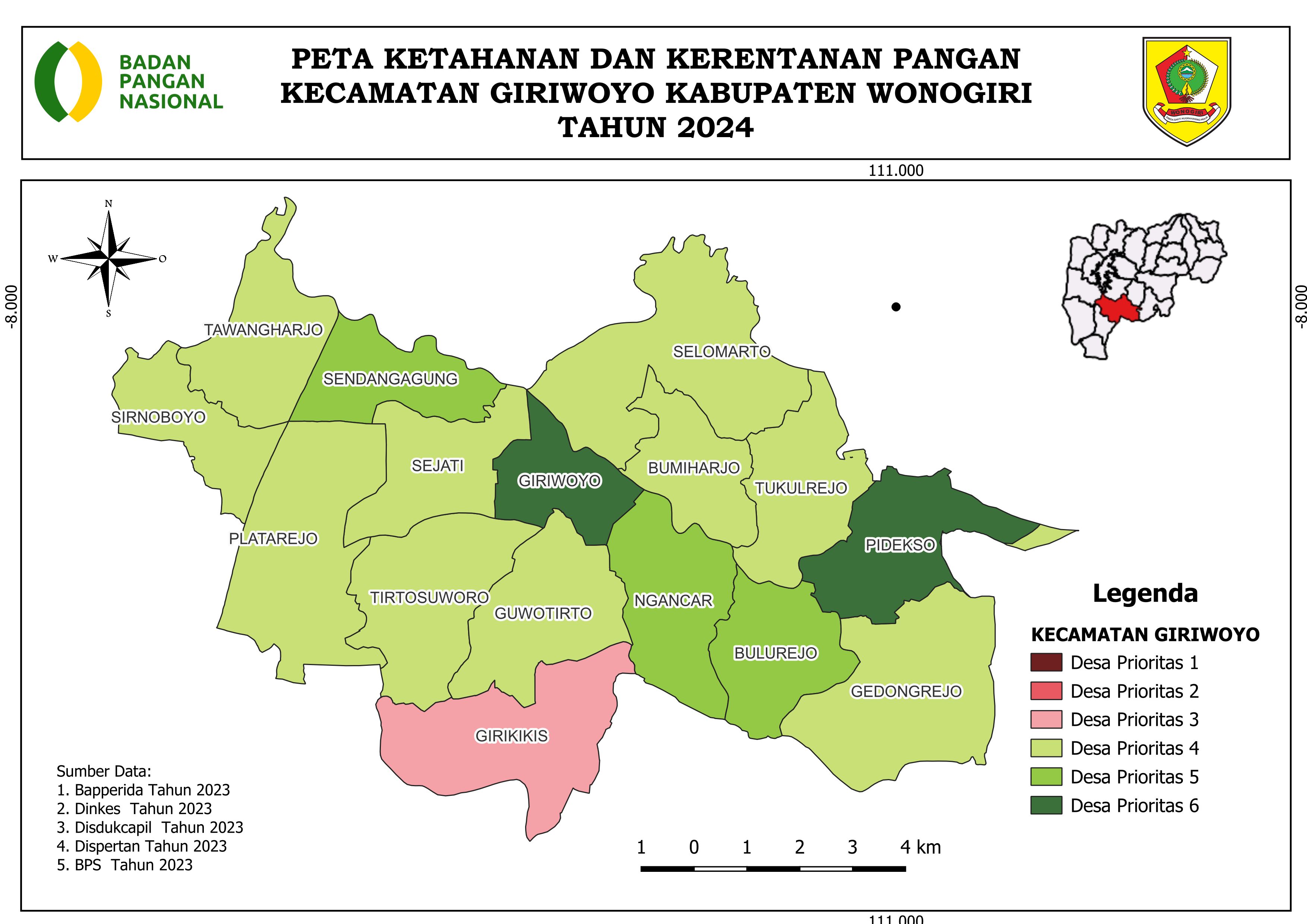 PETA KECAMATAN GIRIWOYO TAHUN 2024